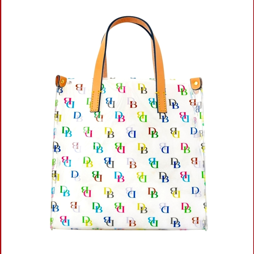 Clear Dooney&Bourke lunchbag Colorful patterns on flexible acrylic decorate